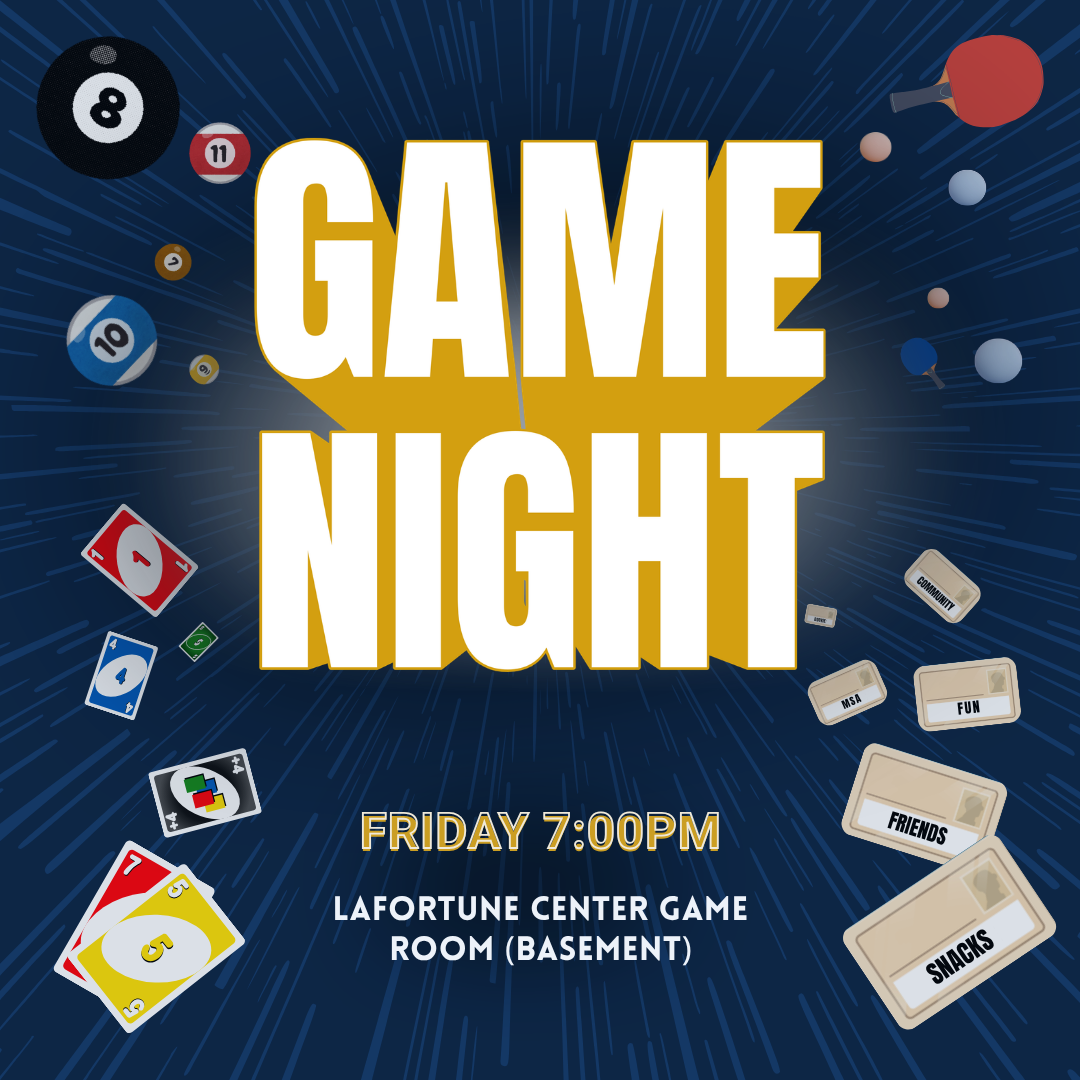 Notre Dame MSA event flyer
